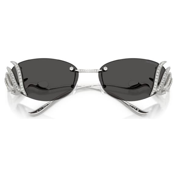 Lunettes de soleil, Style Cat-eye, Cygne, Ton argenté - Swarovski, 5743534