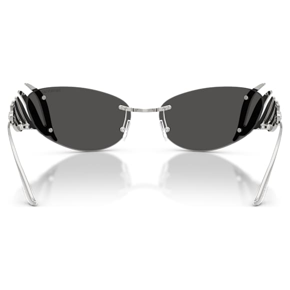 Lunettes de soleil, Style Cat-eye, Cygne, Ton argenté - Swarovski, 5743534