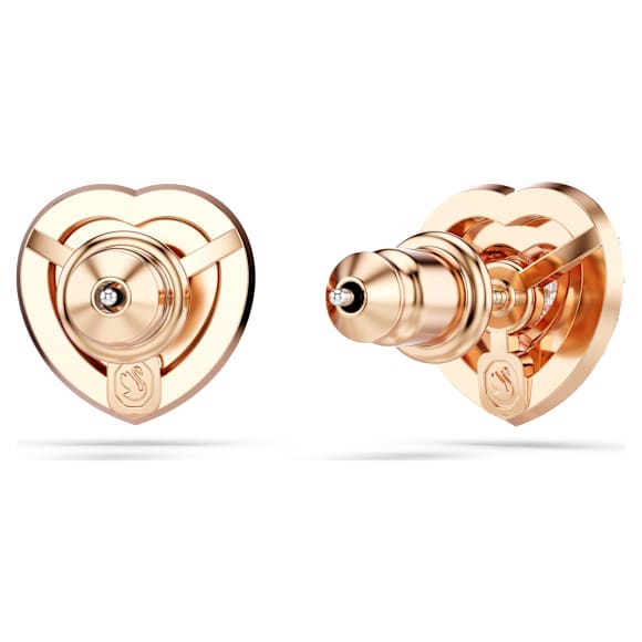 One Oorknopjes, Heart-slijpvorm, Pavé, Hart, Roze, 18k roségouden afwerking - Swarovski, 5743572