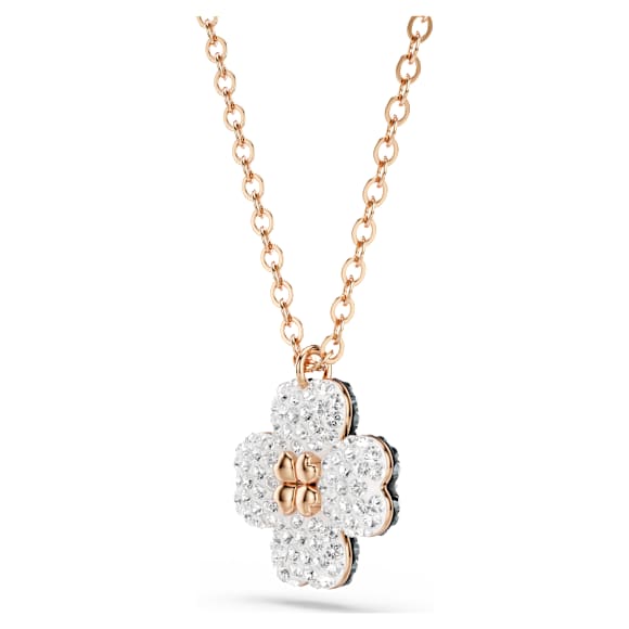 Latisha pendant, Pavé, Clover, Multicolored, Rose gold-tone plated - Swarovski, 5743576