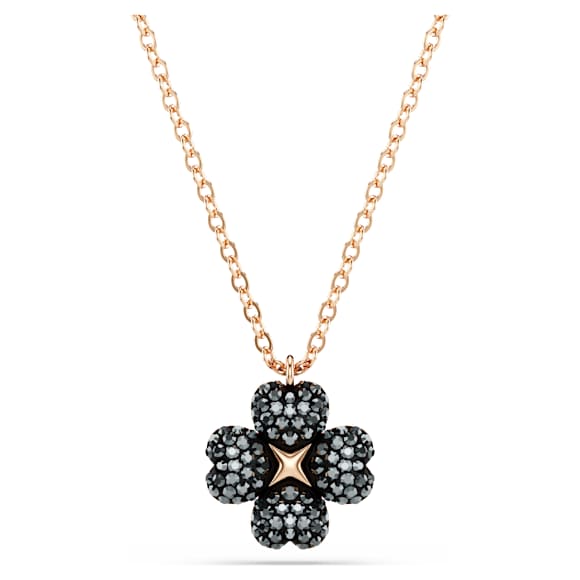 Latisha pendant, Pavé, Clover, Multicoloured, Rose gold-tone plated - Swarovski, 5743576