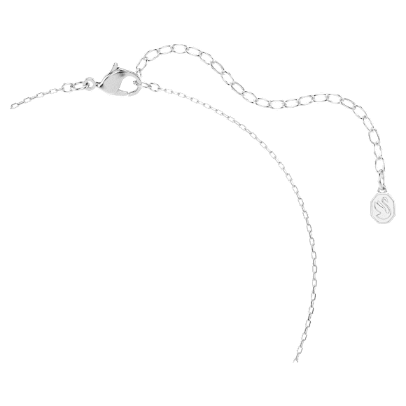 Wisiorek One, Szlif w kształcie serca, Oprawa brukowa, Serce, Niebieski, Powłoka z rodu - Swarovski, 5743579