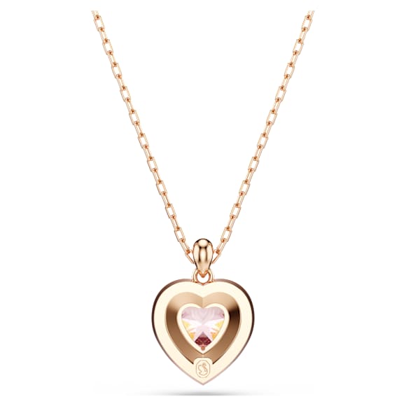 Pendente One, Taglio Heart, Pavé, Cuore, Rosa, Finitura oro rosa 18K - Swarovski, 5743580