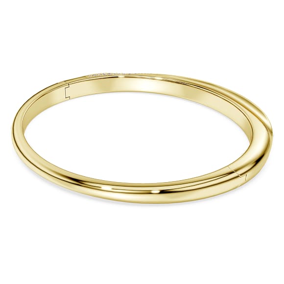 Swarovski Classica bangle, Round cut, White, Sterling silver, 18K gold finish - Swarovski, 5743629