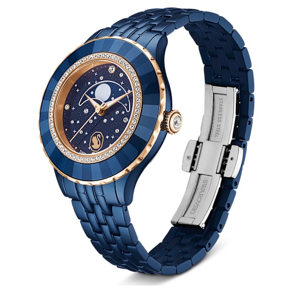 Octea moon ウォッチ, スイス製, メタルブレスレット, ブルー, ブルーフィニッシュ - Swarovski, 5743701