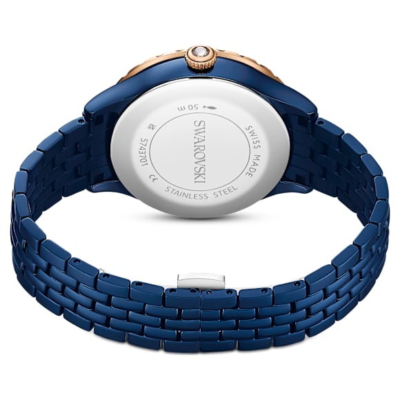 Octea moon นาฬิกา, Swiss Made, สร้อยข้อมือโลหะ, น้ำเงิน, เคลือบสีฟ้า - Swarovski, 5743701