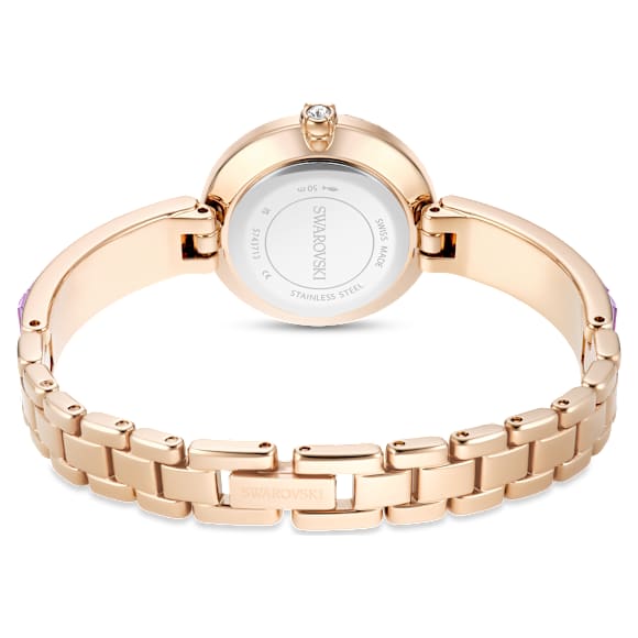 Matrix bangle 워치, 스위스 메이드, 크리스털 브레이슬릿, 퍼플, 샴페인 골드 톤 피니시 - Swarovski, 5743713