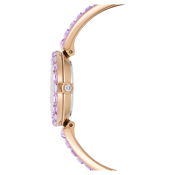 Matrix bangle Uhr, Schweizer Produktion, Kristallarmband, Violett, Champagne-vergoldetes Finish - Swarovski, 5743713