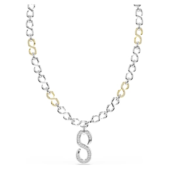 Šňůrkový náhrdelník Dextera, Kulatý výbrus, Bílý, Povrchová úprava použitím směsi kovů - Swarovski, 5743785