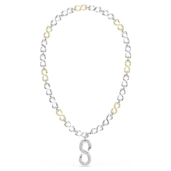 Šňůrkový náhrdelník Dextera, Kulatý výbrus, Bílý, Povrchová úprava použitím směsi kovů - Swarovski, 5743785