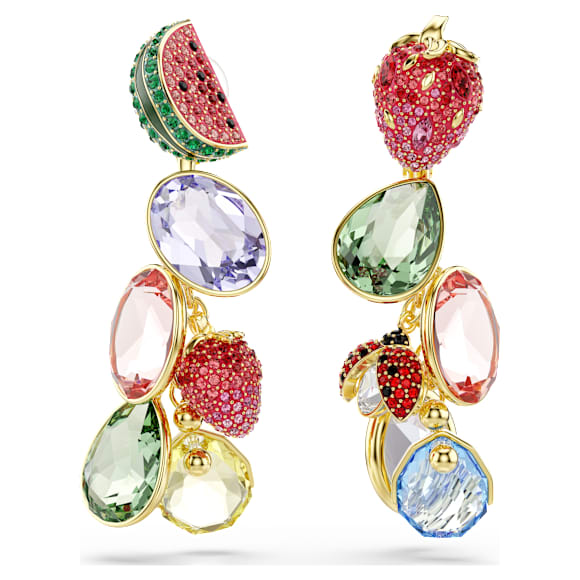 Cercei clips Idyllia, Tăieturi mixte, Multicolori, Placat cu auriu - Swarovski, 5743818