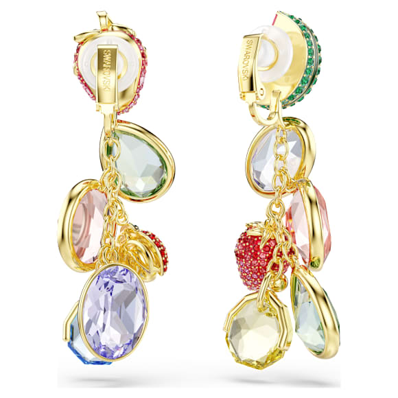 Idyllia 클립 이어링, 믹스 컷, 멀티컬러, 18K 골드 피니시 - Swarovski, 5743818
