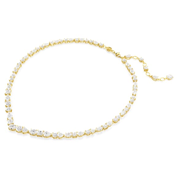 Mesmera 项链, 混合切割, 白色, 镀金色调 - Swarovski, 5743826