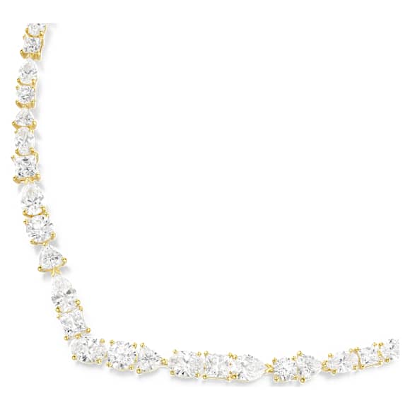 Mesmera 项链, 混合切割, 白色, 镀金色调 - Swarovski, 5743826