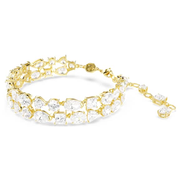Mesmera 手链, 混合切割, 白色, 镀金色调 - Swarovski, 5743827