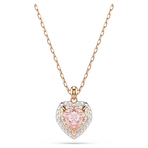 One set, Heart-slijpvorm, Pavé, Hart, Roze, Gemengde metaalafwerking - Swarovski, 5743883