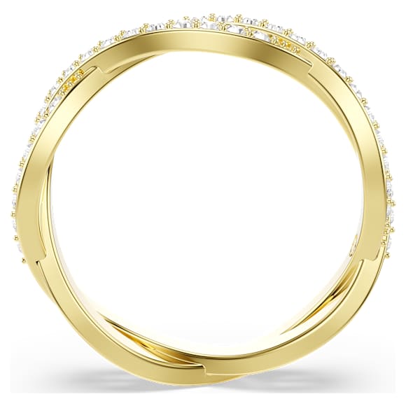 Bague Infinity, Pavé, Blanche, Doré à l’or 18 carats (750/1000) - Swarovski, 5743893