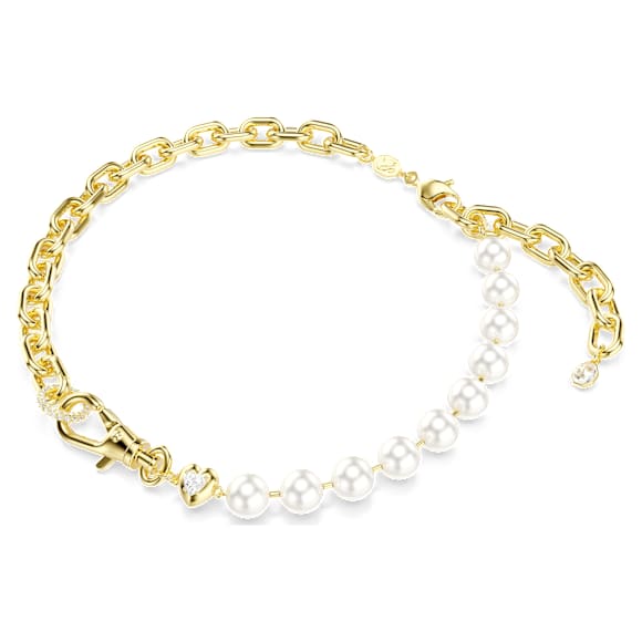 Colar Idyllia, Crystal Pearl, Branco, Lacado a dourado - Swarovski, 5743993