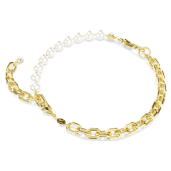 Idyllia Halsband, Kristallpärla, Vit, Guldfärgad plätering - Swarovski, 5743993