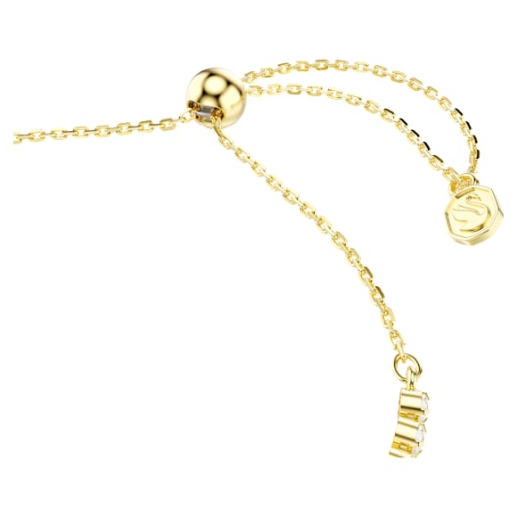 Pulsera Idyllia, Tallas mixtas, Corazón con flecha, Blanca, Acabado en oro de 18 quilates - Swarovski, 5744061