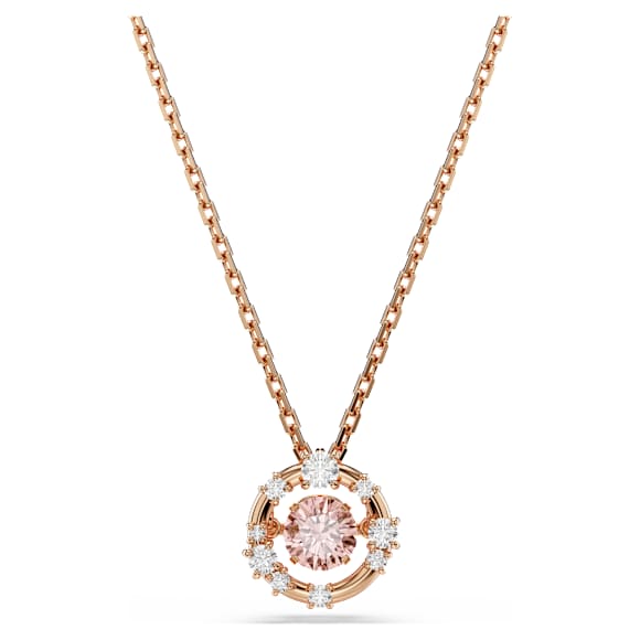Constella Anhänger, Rundschliff, Dancing Stone, Rosa, Roségold-Legierungsschicht - Swarovski, 5744244