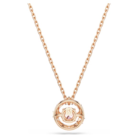 Constella 펜던트, 라운드 컷, 댄싱 스톤(Dancing Stone), 핑크, 18K 로즈 골드 피니시 - Swarovski, 5744244