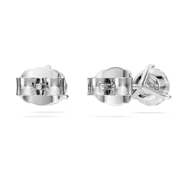 Eternity stud earrings, Lab-grown diamonds 2.0 ct tw, Round shape, 14K white gold - Swarovski, 5744254