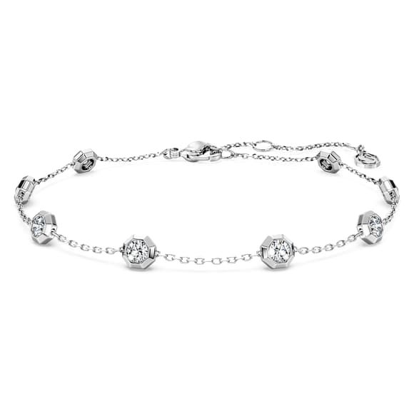 Pulsera Octagon, Diamantes creados en laboratorio (peso total de 0,8 quilate), Forma redonda, Plata de ley - Swarovski, 5744540