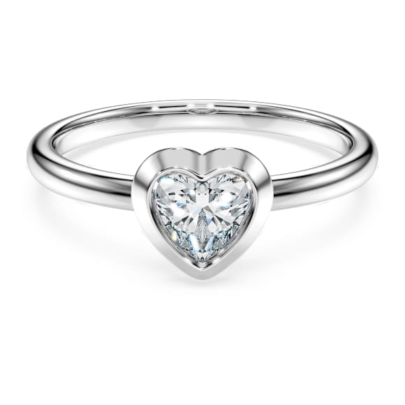 Eternity solitaire-ring, Laboratorium-diamanten 0,5 ct tw, Heart-vorm, Sterling zilver - Swarovski, 5744543