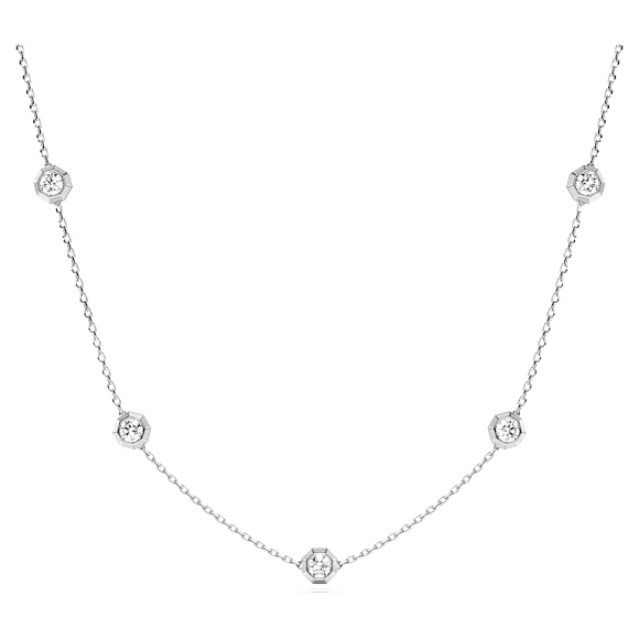 Octagon Halskette, Im Labor gezüchtete Diamanten 0,7 ct tw, Runde Form, Sterlingsilber - Swarovski, 5744556
