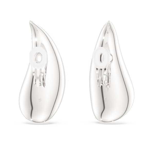 Swarovski Classica Klipsli Küpeler, Çarpıcı, Yuvarlak kesim, Beyaz, Som gümüş - Swarovski, 5745014