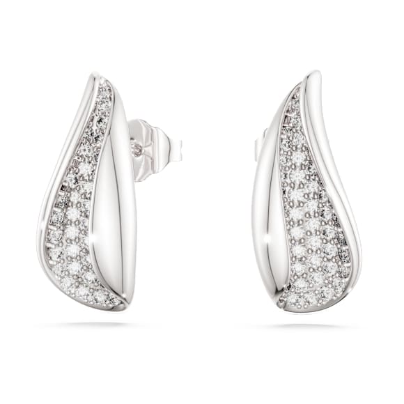 Swarovski Classica drop earrings, Round cut, White, Sterling silver - Swarovski, 5745016