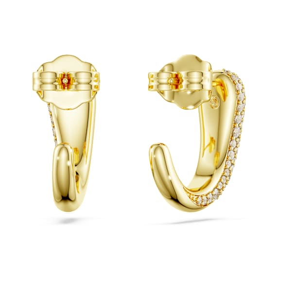 Swarovski Classica Kreolen, Rundschliff, Weiß, Sterlingsilber, 18K Goldbeschichtet - Swarovski, 5745020
