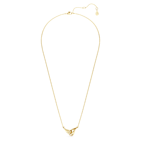 Swarovski Classica 鏈墜, 圓形切割, 環環相扣, 白色, 925 銀，鍍金（金色飾面） - Swarovski, 5745560