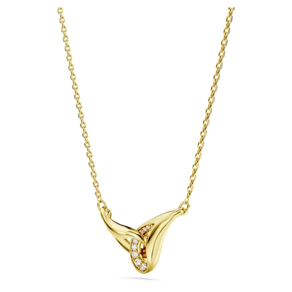 Swarovski Classica 鏈墜, 圓形切割, 環環相扣, 白色, 925 銀，鍍金（金色飾面） - Swarovski, 5745560