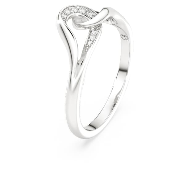 Δαχτυλίδι Swarovski Classica, Στρογγυλή κοπή, Αλληλένδετο μοτίβο, Λευκό, Ασήμι - Swarovski, 5745562