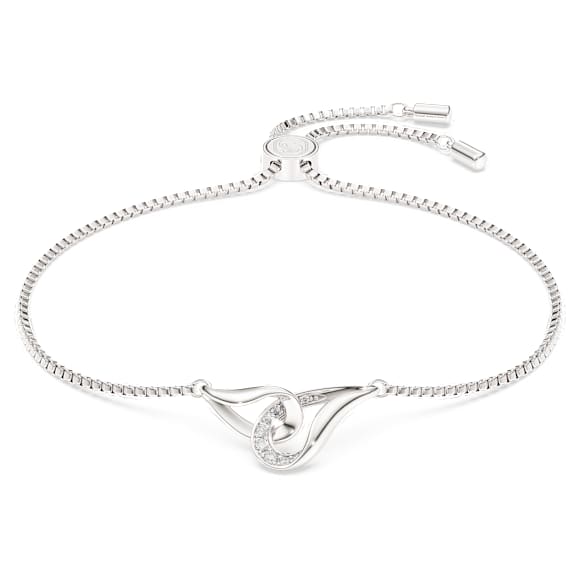 Pulsera Classica, Talla redonda, Entrelazado, Blanca, Plata de ley - Swarovski, 5745569