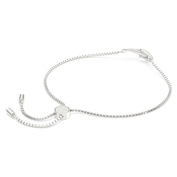 Pulsera Classica, Talla redonda, Entrelazado, Blanca, Plata de ley - Swarovski, 5745569