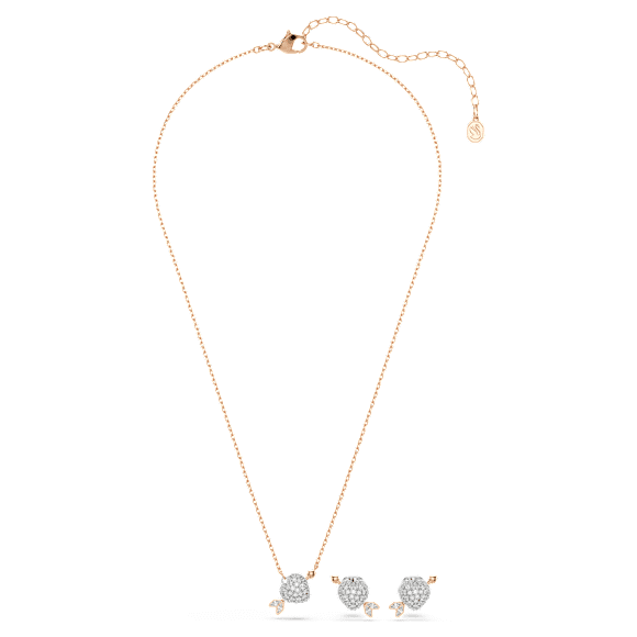 Set Idyllia, Taglio misto, Cuore con freccia, Bianco, Finitura oro rosa 18K - Swarovski, 5745580