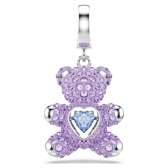 Talisman Idyllia, Tăieturi mixte, Urs de pluș, Mov, Placat cu rodiu - Swarovski, 5745610