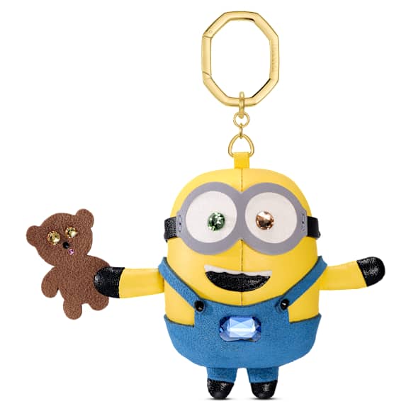 Zawieszka do torebki Minions, Różnokolorowa, Powłoka w odcieniu złota - Swarovski, 5745866