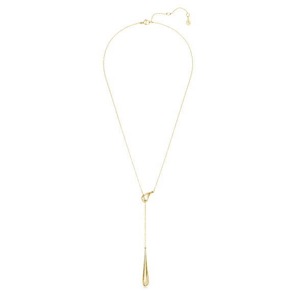 Swarovski Classica Y 字形鏈墜, 圓形切割, 白色, 925 銀，鍍金（金色飾面） - Swarovski, 5746001