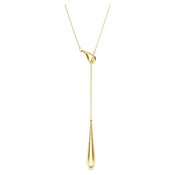 Swarovski Classica Y 字形鏈墜, 圓形切割, 白色, 925 銀，鍍金（金色飾面） - Swarovski, 5746001