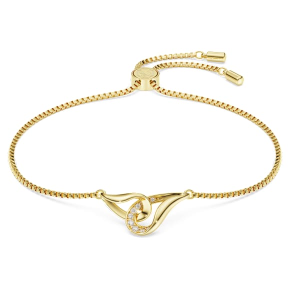 Classica 브레이슬릿, 라운드 컷, 인터로킹, 화이트, 순은(스털링 실버), 18K 골드 피니시 - Swarovski, 5746008