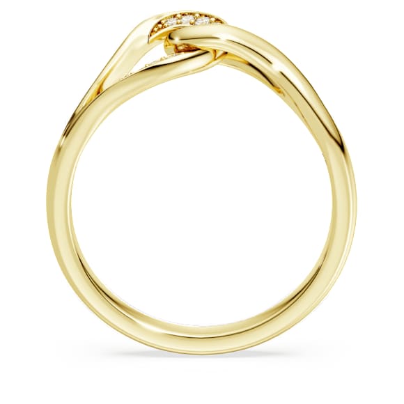 Swarovski Classica 링, 라운드 컷, 인터로킹, 화이트, 스털링 실버, 18k 골드 피니시 - Swarovski, 5746010