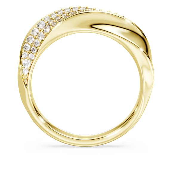 Classica Bandring, Rundschliff, Weiß, Sterlingsilber, 18K goldbeschichtet - Swarovski, 5746015
