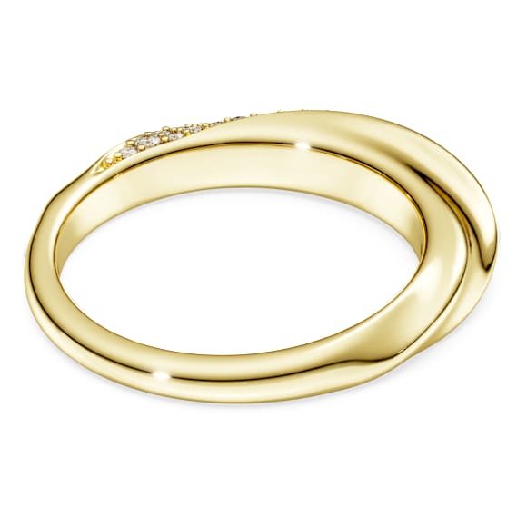 Classica 環戒, 圓形切割, 白色, 925 銀，18K 金飾面 - Swarovski, 5746015