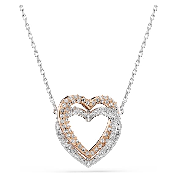 Hyperbola 네크리스, 라운드 컷, 하트, 화이트, 믹스 메탈 피니시 - Swarovski, 5746040