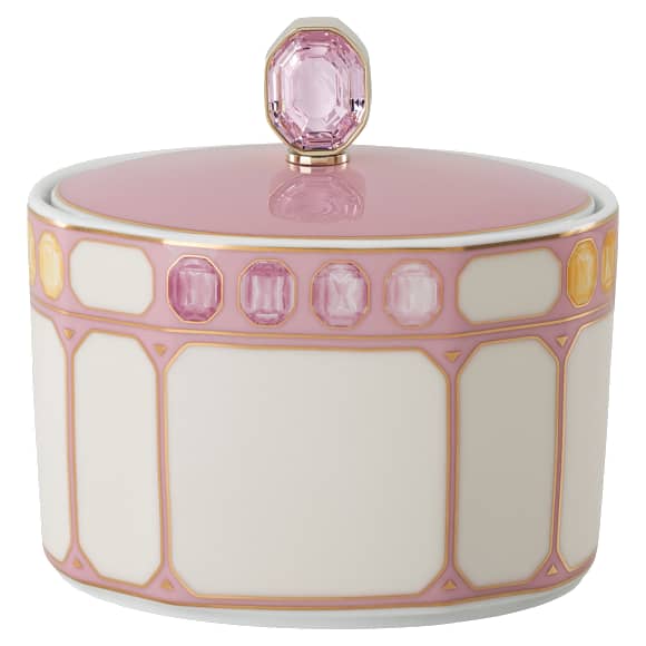 Bol de zahăr Idyllia, Porțelan, Roz - Swarovski, 5746203