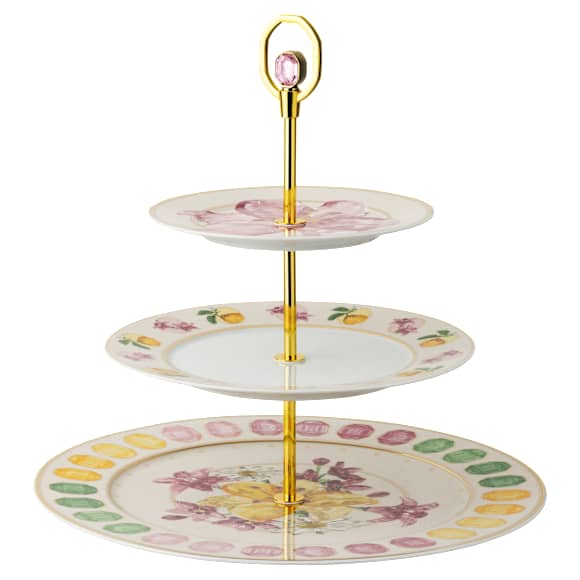 Idyllia étagère, Porcelain, Crystal print motif, Multicolored - Swarovski, 5746207